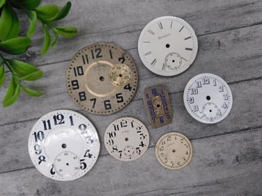 Collection of Vintage Watch and Clock Faces