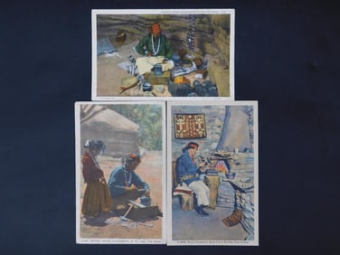Set of Three Indian Navajo Themed Postcards