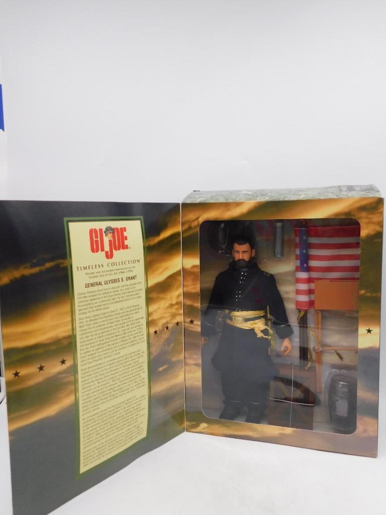 G.I. Joe Timeless Collection General Ulysses S. Grant Figures: This is a G.I. Joe Timeless Collection action figure featuring General Ulysses S. Grant from the Civil War Series. The set was manufactured by Kenner under Hasbro in 1998 and includes a fully articula