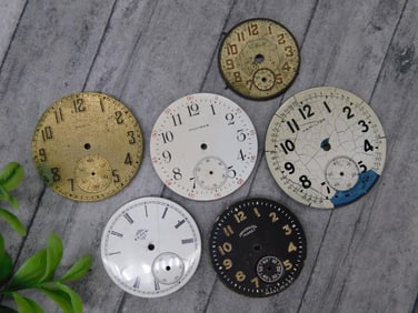 AssortedPORCELAIN Vintage Watch Dials in Mixed Styles and Finishes