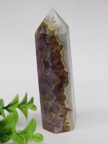 Polished Amethyst and Agate Crystal Point Rock Stone Lapidary Specimen