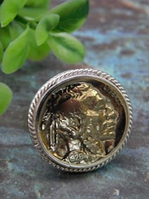Sterling Silver Coin Ring, Size 9