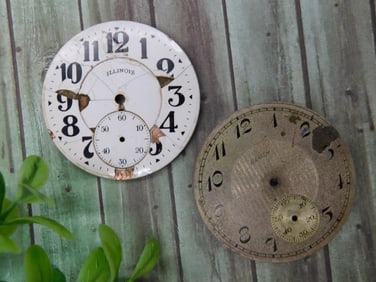Two Illinois Watch Faces for Parts or Restoration