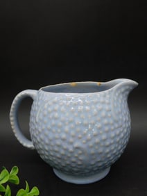 White Ceramic Creamer with Textured Design