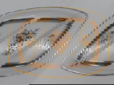 MCM Clear and Gold Three-Section Glass Tray by Georges Briard Mid-century Modern