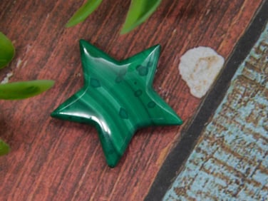 Malachite Star Shaped Gemstone Cabochon