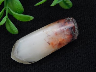 Polished Agate Point Gemstone with White and Red Hues