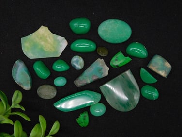 Lot of Polished and Rough Green Gemstones