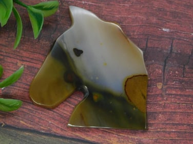 Horse-Shaped Stone Cabochon With Patterns