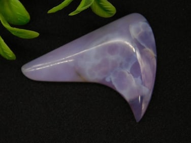 Polished Purple Chalcedony Gemstone with Curved Edges