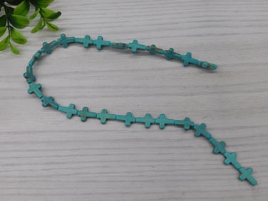 STONE CROSS BEADS ROCK STONE LAPIDARY SPECIMEN