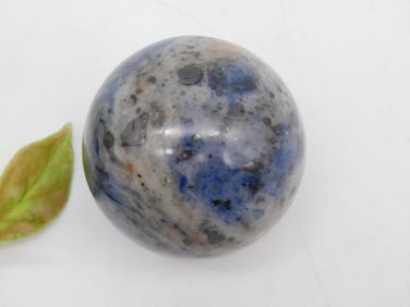 Polished Blue and Gray Stone Sphere 195 Grams ROCK STONE LAPIDARY SPECIMEN