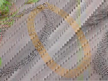 Gold-tone Mesh Chain Necklace