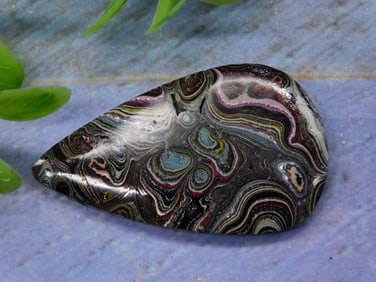Fordite Motor City Agate Teardrop Cabochon