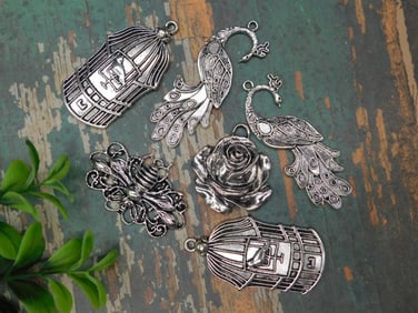 Assorted Metal Charms, 6 Pieces