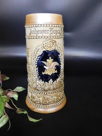 Ceramarte Anheuser-Busch Beer Stein with Relief Design