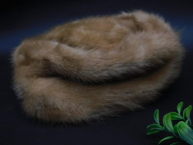 Brown Fur Hat with Satin Lining