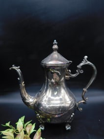 Silver-Plated Teapot With Hinged Lid