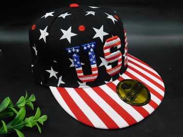 USA Flag Design Snapback Hat With Embroidered Details