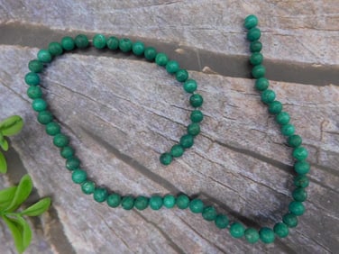 Green Stone Bead Strand for Jewelry Making