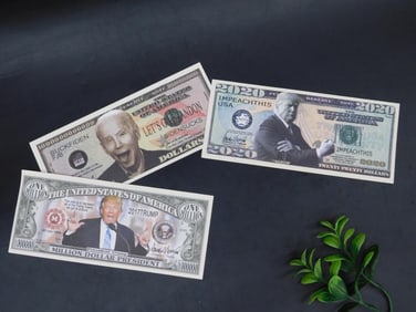 Set of 3 Political Novelty Banknotes With Satirical Designs