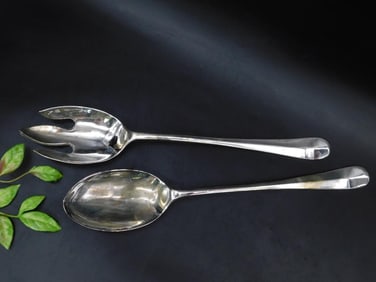 Silver Serving Spoon and Fork Set