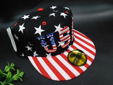 USA Flag Baseball Cap With Star and Stripe Design