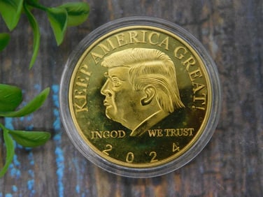Gold-Colored 2024 Donald Trump Commemorative Coin