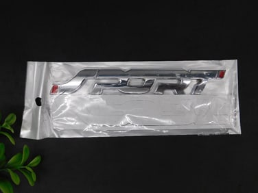 Chrome Car Emblem Badge with Sport Lettering
