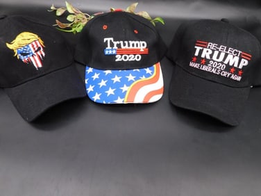 Set of Three Trump 2020 Baseball Caps