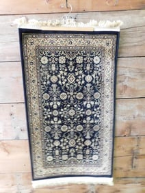 Handmade Persian-Style Accent Rug with Floral Design
