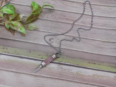 Two-Tone Crystal Pendant Necklace with Silver-Tone Chain