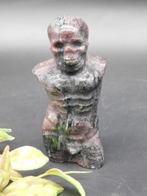 Stone Carved Male Bust Figure Sculpture