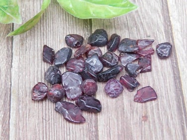 Lot of Uncut Raw Dark Red Garnet Gemstones