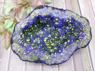 Crystal Cluster Geode With Purple and Green Accents