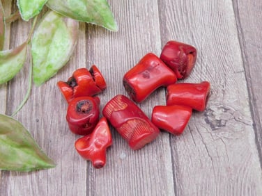 Natural Red Coral Beads Weighing 26 Grams