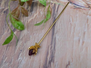 Gold-Tone Strawberry Design Stick Pin Jewelry
