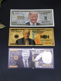 Set of Three Donald Trump Novelty Currency Notes