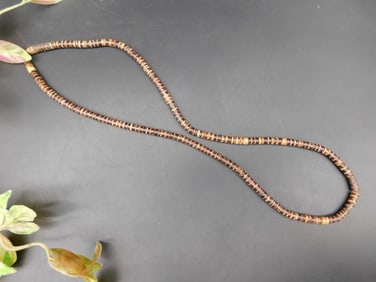 Handmade Natural Shell Beaded Necklace With Brown Tones