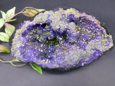Purple and Gold Crystal Geode Specimen