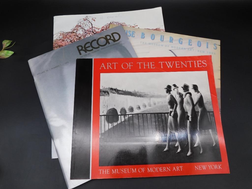Collection of Art and Exhibition Catalogs: A lot of four art and exhibition catalogs, including 'Art of the Twenties' by The Museum of Modern Art, 'Louise Bourgeois' exhibition catalog, 'Record' publication, and one add