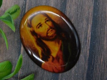 Oval Jesus Christ Portrait Plaque or Pendant