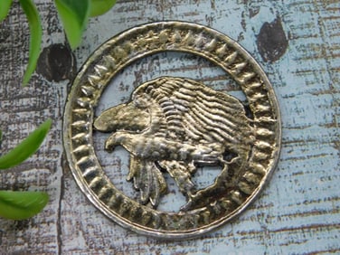 Metal Coin-Shaped Decoration With Animal Cutout Design