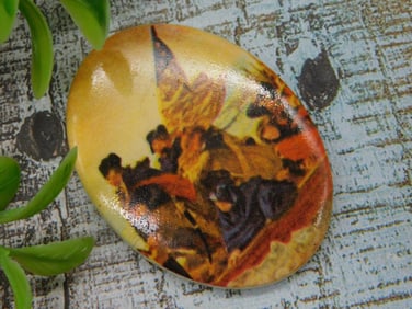 Oval Decorative Trinket With Colorful Painted Design