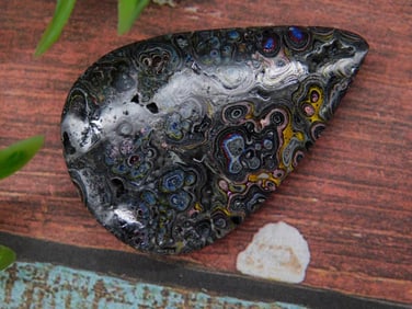 Colorful Fordite Teardrop Cabochon, 3 Grams