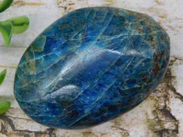 Polished Blue Apatite Palm Stone Weighing 99 Grams