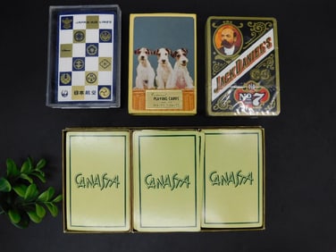 Assorted Playing Card Sets Including Jack Daniels and Canasta