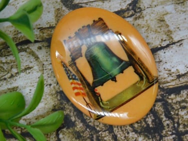 Oval Liberty Bell Button Pin