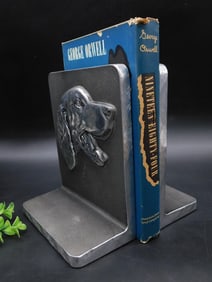 Metal Dog Relief Bookend with Canine Profile Design