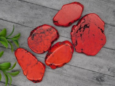 Set of Five Impression Jasper Gemstone Slabs